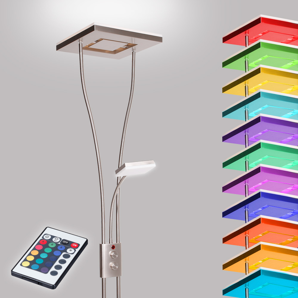 LED Steh Lampe RGB Fernbedienung Esszimmer Decken-Fluter Dimmbar Leuchte Textil 