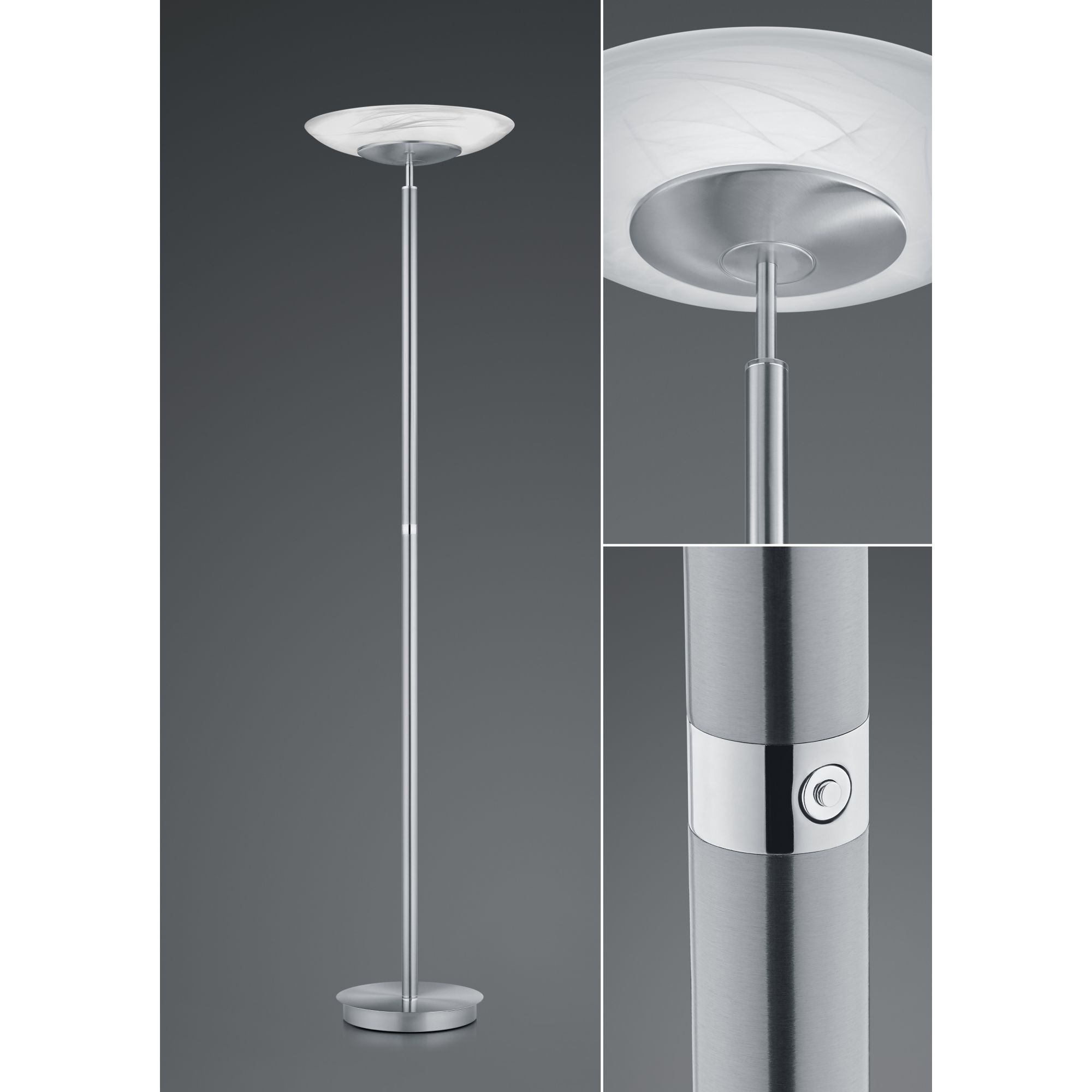 Luxus LED Steh Lampe Wohnraum Kristall Strahler Decken Fluter Leuchte DIMMBAR