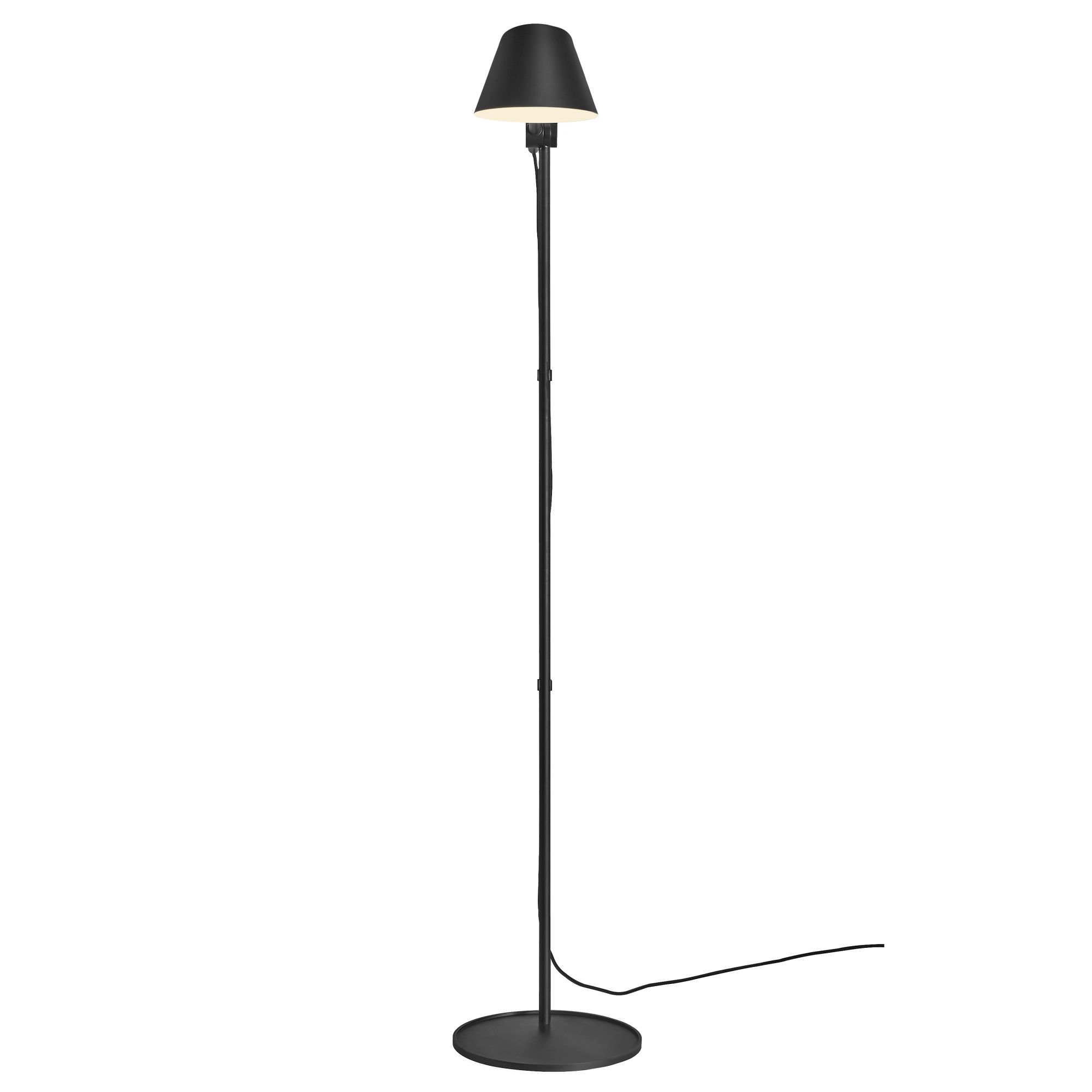 E27 Stehleuchte skandinavische Stehlampe Schwarz mit Schalter ø 15 cm |  WOHNLICHT