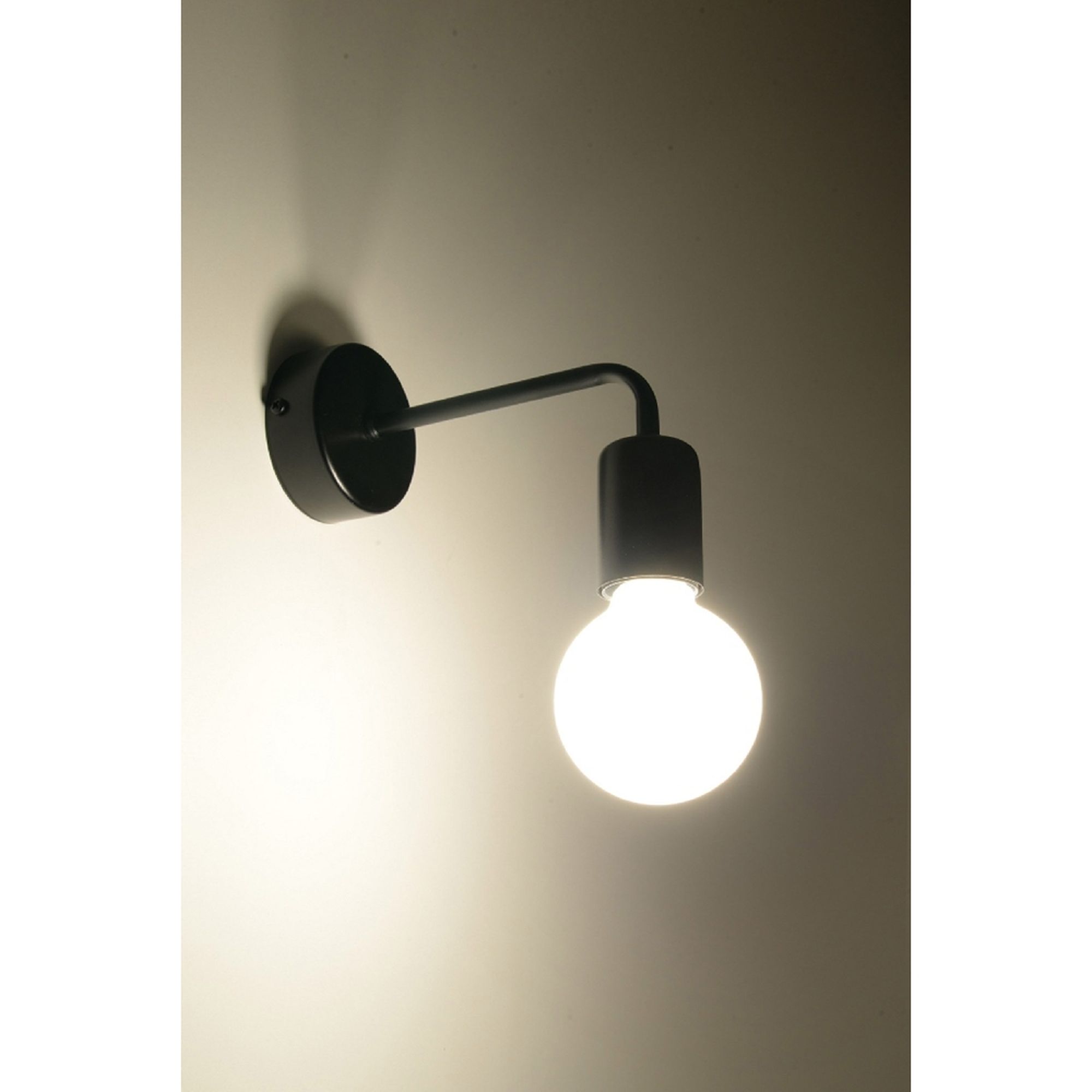 Industrial-Style E27 Wandleuchte schwarz Wandlampe | vintage ideal aus Stahl WOHNLICHT für Filament-Leuchte hängend