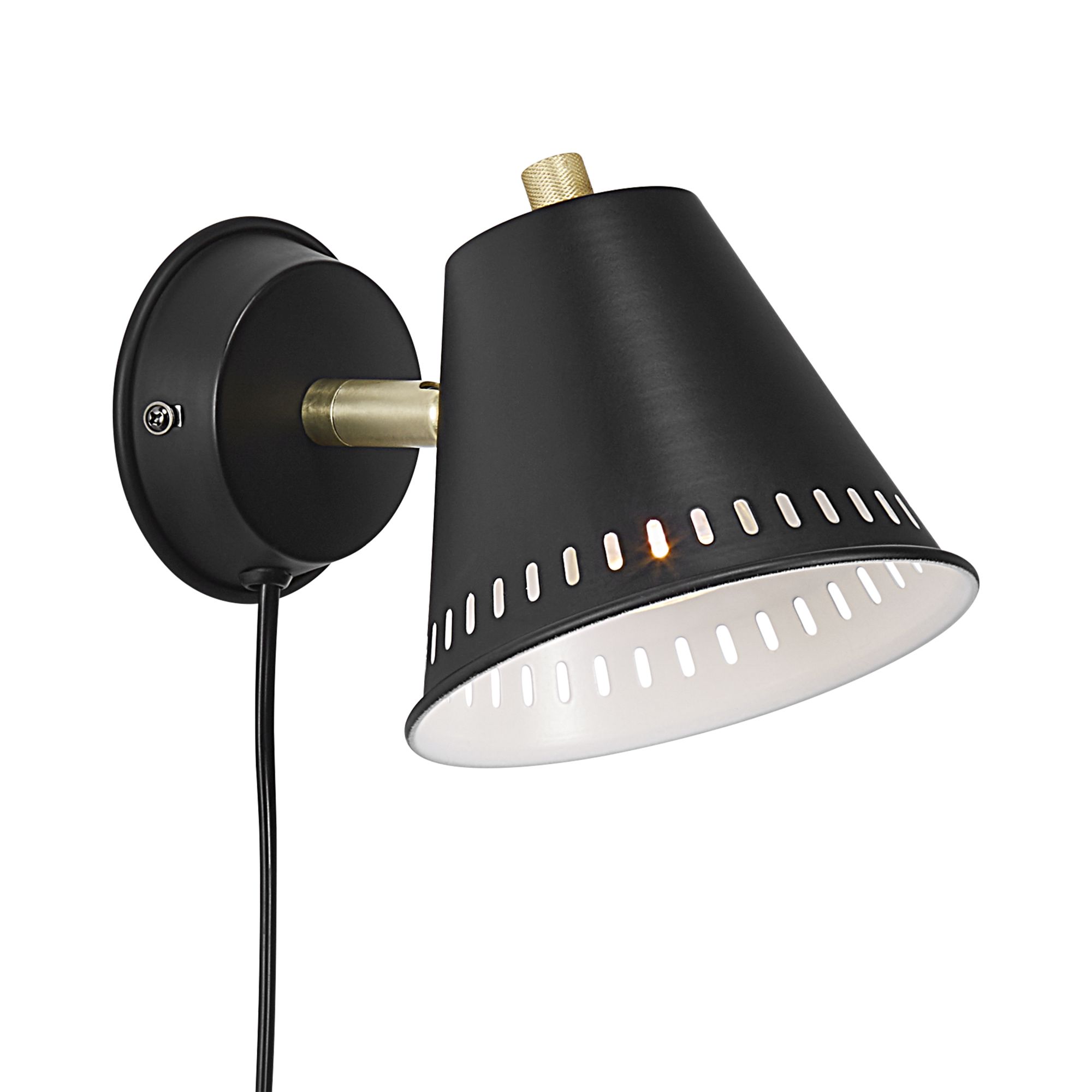 | mit Wandleuchte und Wandlampe 135 ø skandinavische WOHNLICHT Industrial-Style cm Schalter Schwarz