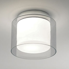 Runde Deckenlampe fürs Badezimmer mit Opalglas
