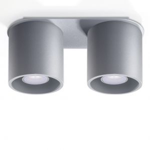 2-flammige Deckenleuchte grau - Downlights für den Wohnbereich - aus Aluminium grau