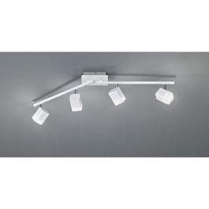 4-flammiger LED Deckenspot mit schwenkbaren Spots, weiß, Spotschiene, inkl. LED 4x4W weiß, matt