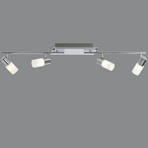4-flg. LED-Strahlerbalken, schwenkbar, Aluminium / Chrom 