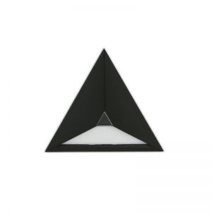 Außen-Wandleuchte in Dreiecksform mit Opalglas, schwarz schwarz