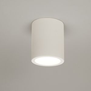 Deckenleuchte, Keramik, rund, weiß, 14 cm hoch, LED-Lampe einsetzbar 