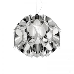 Designer-Pendelleuchte Flora Ø36cm in Silber aus Steelflex® Steenflex®, silber