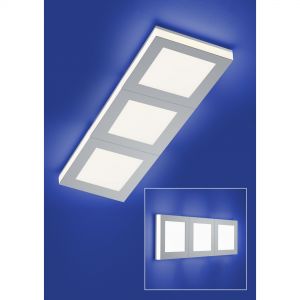 dimmbare rechteckige LED Deckenleuchte eloxiert Deckenlampe silber 