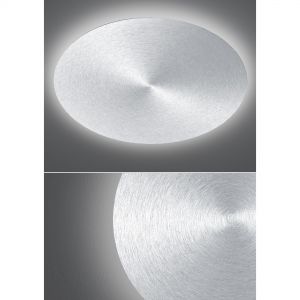 dimmbare runde LED Deckenleuchte mit Fernbedienung eloxiert Deckenlampe silber ø 45 cm 