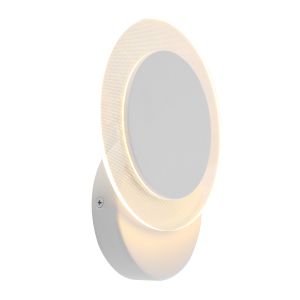 dimmbare und drehbare LED Wandleuchte rund mit gepunkteter Glasscheibe matt Wandlampe weiß ø 17 cm weiß, matt