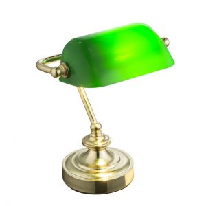 E14 Tischleuchte aus Acryl Bankerslamp klein Kabel 15 m Tischlampe grün mit Schalter 