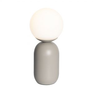 E14 Tischleuchte aus Glas Tischlampe Grau mit Schalter ø 15 cm 