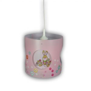 E27 Dreh-Pendelleuchte Kinderleuchte runde Hängelampe rosa 25 x 27 cm Bungee Bunny 