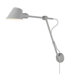 E27 Wandleuchte Wandlampe Grau mit Schalter ø 15 cm 