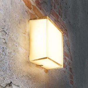 Echtglas LED Außenandleuchte IP65 10 Watt warmweiss stoßfest - quadratisch 14 x 14 cm 