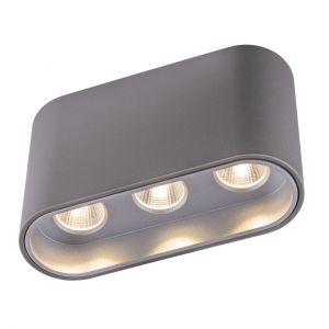 eckige LED Deckenleuchte aus Aluminiumdruckguss rechteckig Deckenlampe grau und silberfarben 