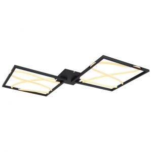 eckige LED Deckenleuchte rechteckig 2 Quadrate mit Stäbe Deckenlampe weiß 