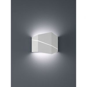 eckige LED Wandleuchte mit Schlitzen, indirektes Licht, weiß, inkl LED 6,5W weiß, matt