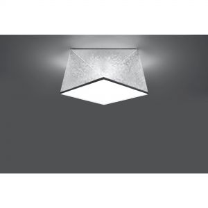 geometrische E27 Deckenleuchte aus Stahl Deckenlampe Dreiecke silber pixel 30 x 15 cm 