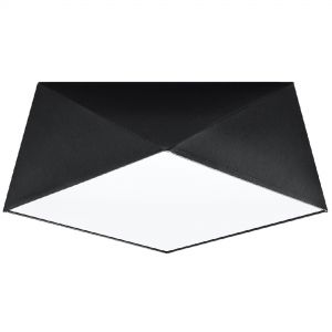 geometrische E27 Deckenleuchte aus Stahl 2-flammige Deckenlampe Dreiecke weiß o. schwarz 