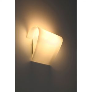 geschwungende E27 Wandleuchte aus Glas Wandlampe weiß  27 x 22 x 12 cm 1x 46 Watt, 27,00 cm, 22,00 cm