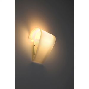 geschwungende E27 Wandleuchte aus Glas 2-flammige Wandlampe weiß  31 x 27 x 12 cm 2x 46 Watt, 31,00 cm, 27,00 cm
