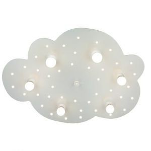 Kinderzimmerleuchte - Wolke weiß mit Schlummerlichtfunktion - 80 cm 6x 40 Watt, 80,00 cm