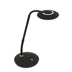 Klassische LED Tischleuchte mit verstellbarem Kopf, schwarz, Pulsdimmer, CCT - Dim-to-Warm-Funktion, Schreibtischlampe, inkl. LED 6W Metall, klar/schwarz, matt