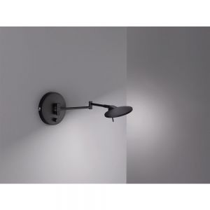 klassische LED Wandleuchte mit schwenkbarem Arm, stufenlos dimmbar, schwarz, inkl. LED 8W schwarz, matt