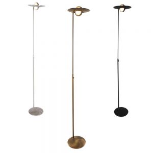 Klassischer LED Deckenfluter mit schwenkbarem Kopf, dimmbar per Touchdimmer, bronze o. silber o. schwarz, Lichtfarbsteuerung 