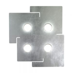 Kolarz® LED-Deckenleuchte Square 4-flammig in Leaf Silver 