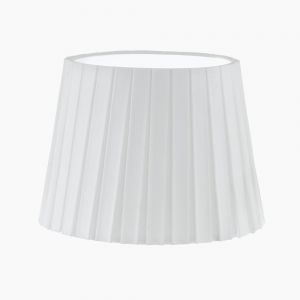 Lampenschirm aus Textilgewebe - Plisse in Weiß - Höhe 17 cm - Durchmesser 24,5 cm 