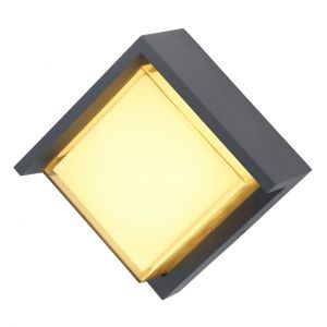 LED Außenwand- oder Deckenleuchte aus Aluminiumdruckguss opal satiniert quadratisch Außenlampe IP54 
