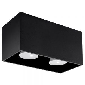 LED Deckenleuchte, eckig, schwarz, modern, 10cm hoch, Downlight 