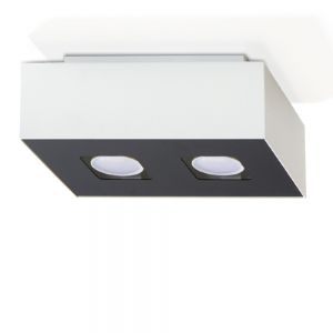 LED Deckenleuchte, modern, schwarz/ weiß, 2-flammig 2x 7 Watt, 14,00 cm, 24,00 cm