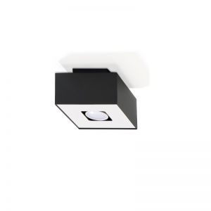 LED Deckenleuchte, schwarz/weiß, eckig, 1-flammig, warmweiß 1x 7 Watt, 14,00 cm, 14,00 cm