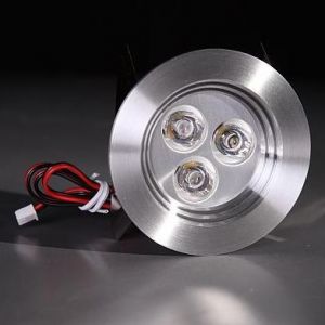 LED Einbauspot, Aluminium, rund, inkl. LED 3 x 1W warmweiß 