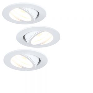 LED Einbaustrahler, 3er Set, weiß, rund, D= 8,2 cm, GU10, inkl. 3x LED 7W 
