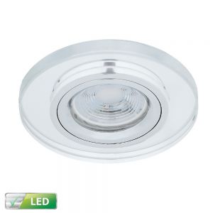 LED Einbaustrahler, rund, D 9cm, Glas klar, inkl. LED GU10 5W warmweiß 