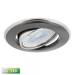 LED Einbaustrahler, rund, graphit, D 9,2 cm, schwenkbar, inkl. LED 5W 