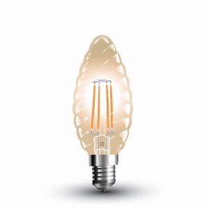 LED gedrehte Kerze Filament E14, 4 Watt, 2200K amber 