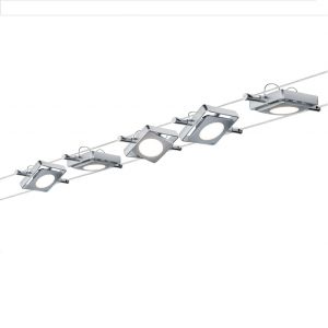 LED Komplett-Seilsystem Mac für individuelle Lichtlösungen, Chrom, 5-flammig, 5x 4Watt 