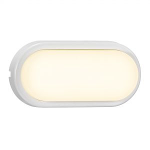 LED ovale Wandleuchte satiniert skandinavische  Außenwandlampe Weiss IP54 