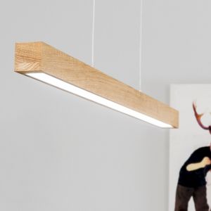 LED Pendelleuchte Smal 2-flg., 80cm, Holz wählbar 