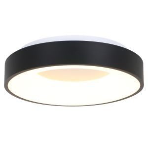 LED runde Deckenleuchte mit Blendschutz in matt schwarz Deckenlampe 40 Watt Warmweiß ø 48 cm schwarz