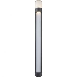 LED Sockelleuchte 110 cm hoch Wegeleuchte aus Aluminiumdruckguss opal klar Außenlampe grau ø 11 cm IP44 