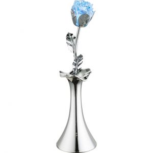 LED Tischleuchte aus Acryl Vase mit Rose Tischlampe Chrom ø 82 cm 