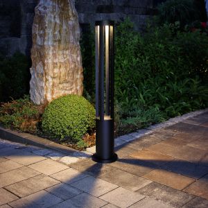 LED Wegeleuchte, schwarz, Höhe 80 cm, LED warmweiß, Gartenbeleuchtung 