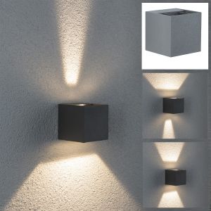 LED-Außenwandleuchte Line Cubo in grau 